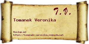 Tomanek Veronika névjegykártya